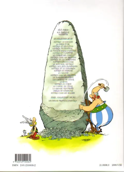 Verso de l'album Astérix Tome 8 Astérix chez les Bretons