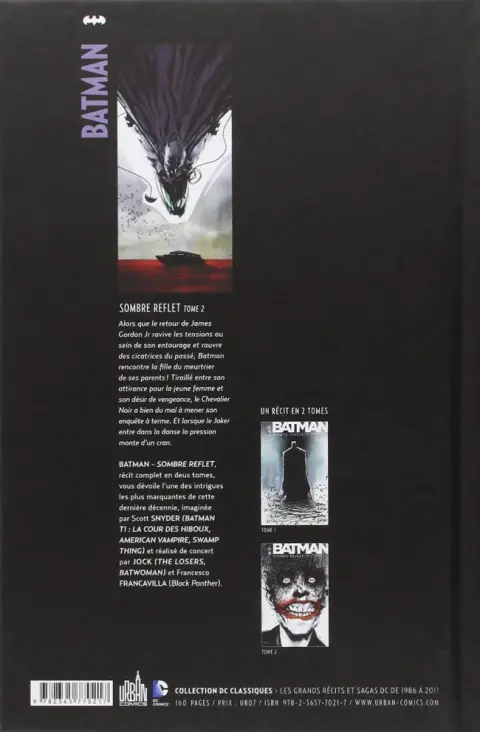 Verso de l'album Batman : Sombre reflet Tome 2 Sombre reflet - Tome 2