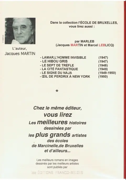 Verso de l'album Clark pilote d'essai La cité fantastique