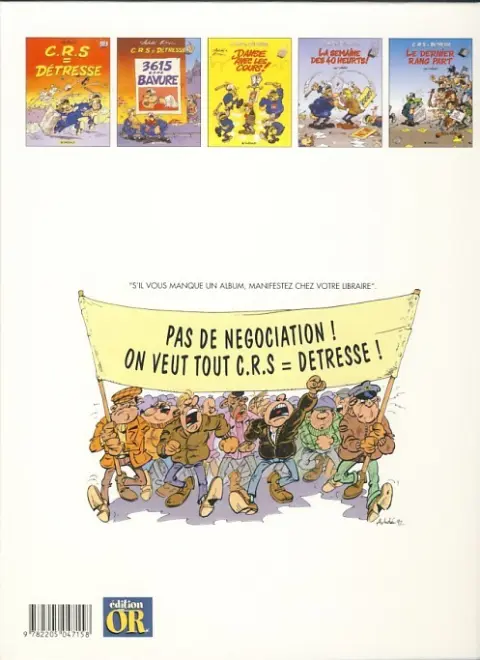 Verso de l'album CRS = Détresse Tome 1 C.R.S = Détresse