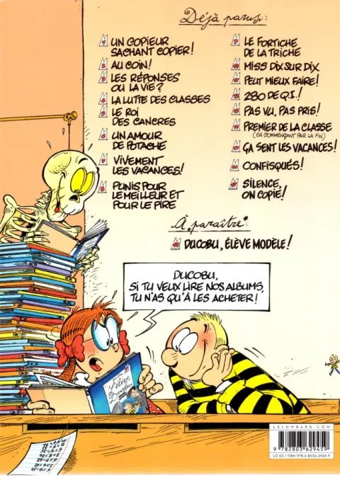 Verso de l'album L'Élève Ducobu Tome 9 Le fortiche de la triche