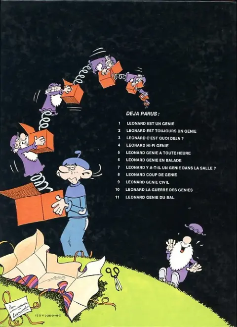 Verso de l'album Léonard Tome 3 Léonard c'est un quoi, déjà ?