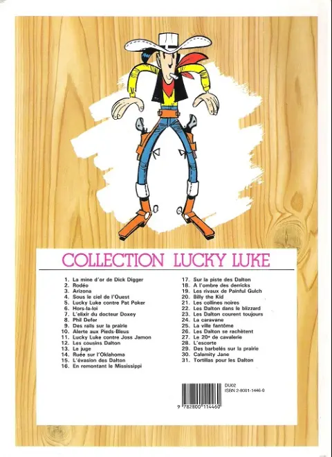 Verso de l'album Lucky Luke Tome 6 Hors-la-loi