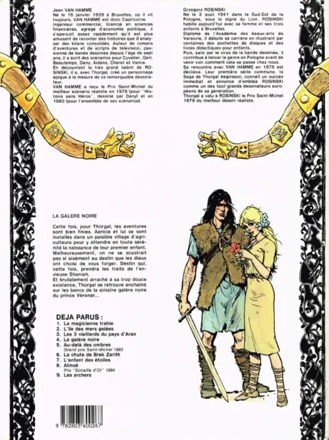 Verso de l'album Thorgal Tome 4 La galère noire
