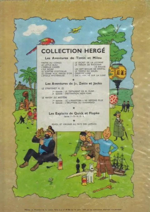 Verso de l'album Tintin Tome 9 Le crabe aux pinces d'or