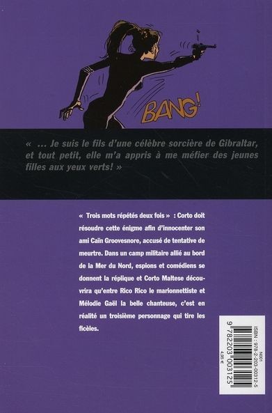 Verso de l'album Corto Tome 19 Burlesque entre Zuydcoote et Bray-Dunes