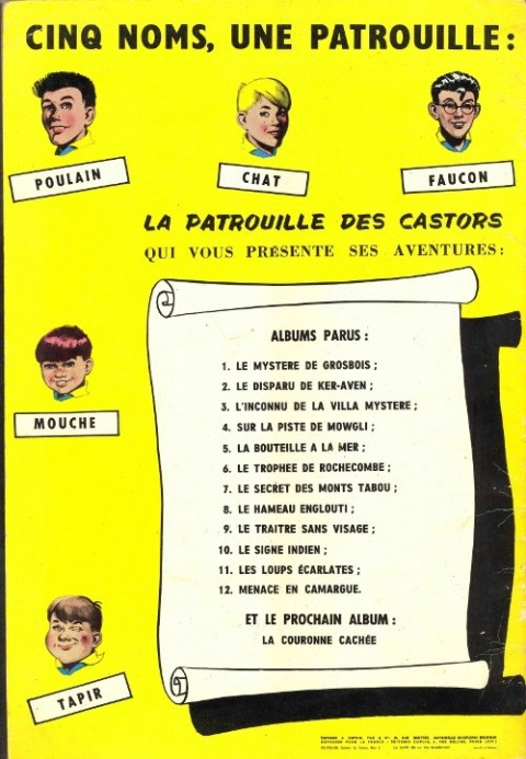 Verso de l'album La Patrouille des Castors Tome 12 Menace en Camargue