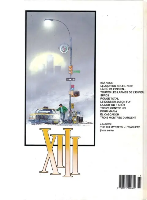 Verso de l'album XIII Tome 11 Trois montres d'argent