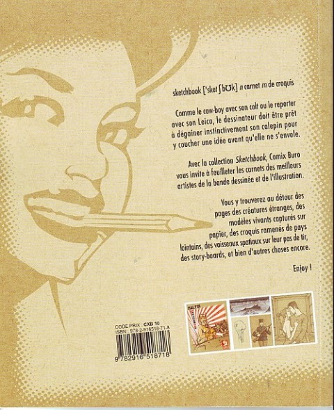 Verso de l'album Sketchbook - Comix Buro Sketchbook Malfin