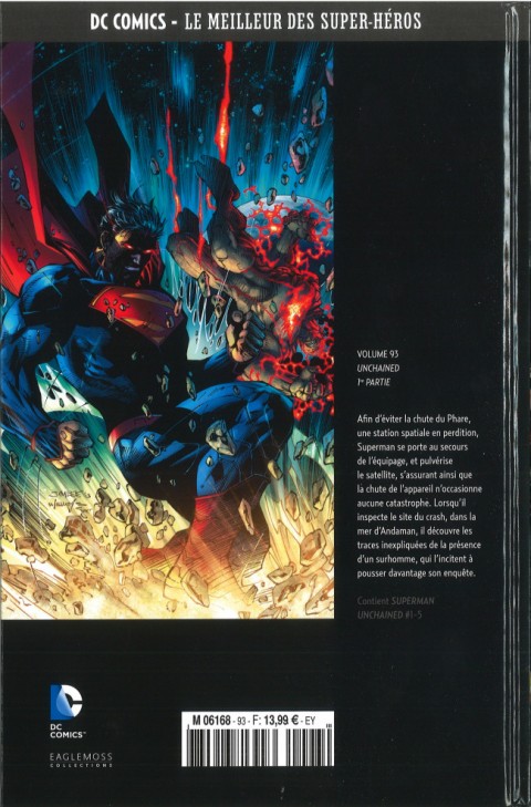Verso de l'album DC Comics - Le Meilleur des Super-Héros Volume 93 Superman - Unchained 1ère PArtie