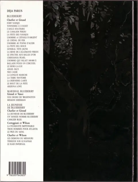 Verso de l'album La Jeunesse de Blueberry Tome 9 Le prix du sang