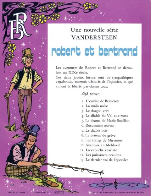 Verso de l'album Robert et Bertrand Tome 13 Le dernier vol de l'épervier