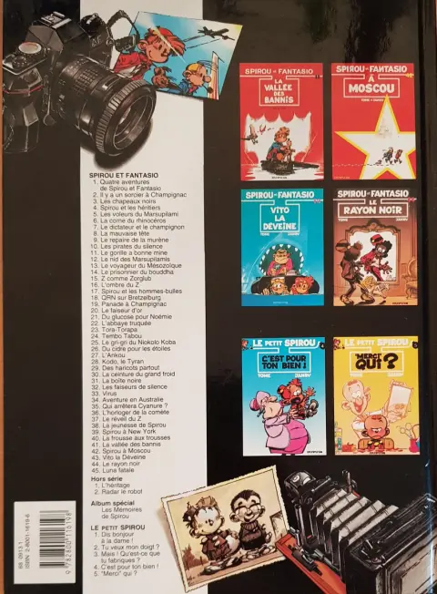 Verso de l'album Spirou et Fantasio Tome 40 La Frousse aux trousses