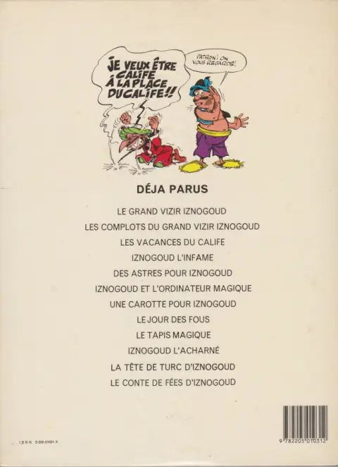Verso de l'album Iznogoud Tome 12 Le Conte de fées d'Iznogoud