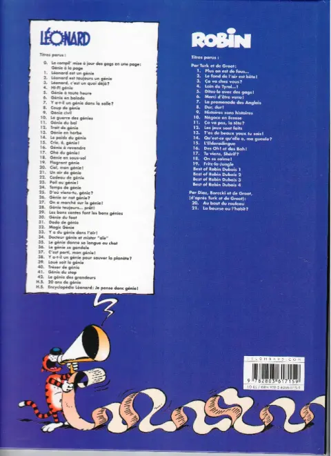 Verso de l'album Léonard Tome 17 Ohé du génie !