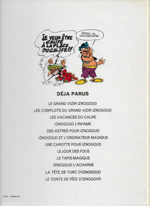 Verso de l'album Iznogoud Tome 1 Le grand vizir Iznogoud