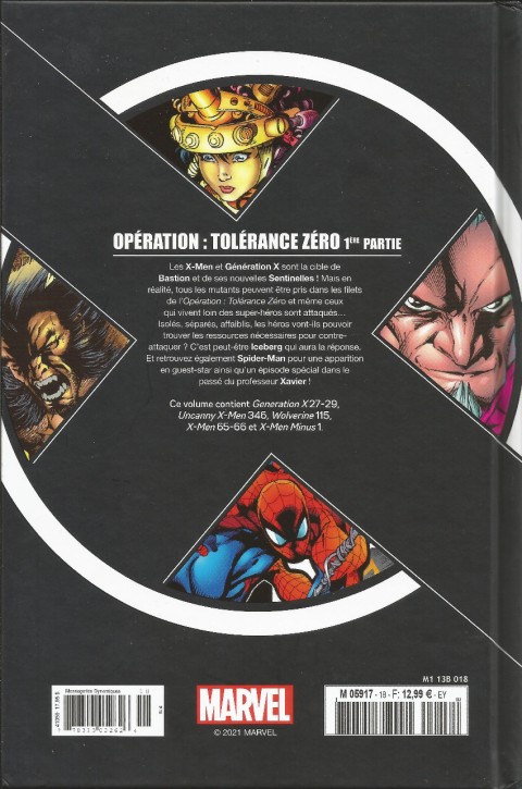 Verso de l'album X-Men - La Collection Mutante Tome 18 Opération : Tolérance Zéro 1ère Partie