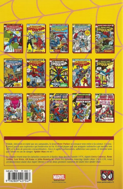 Verso de l'album Spider-Man - L'Intégrale Tome 12 1974