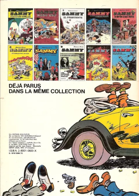Verso de l'album Sammy Tome 11 Deux histoires de gorilles