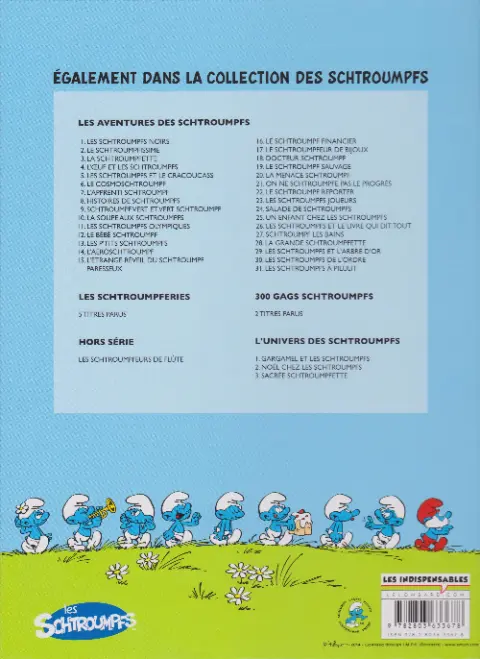 Verso de l'album Les Schtroumpfs Tome 22 Le Schtroumpf reporter