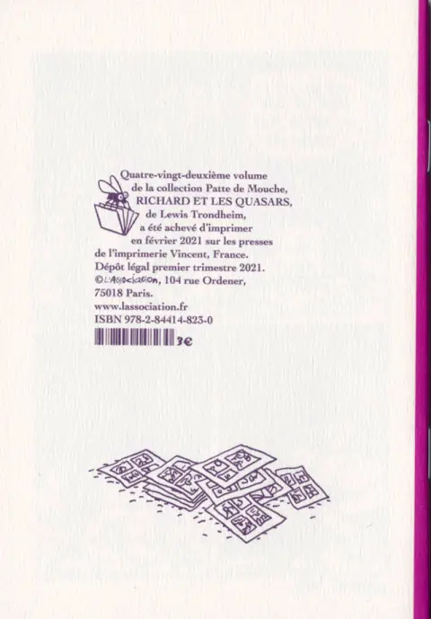 Verso de l'album Richard Tome 1 Richard et les quasars