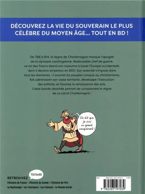 Verso de l'album L'Histoire de France en BD 10 Charlemagne