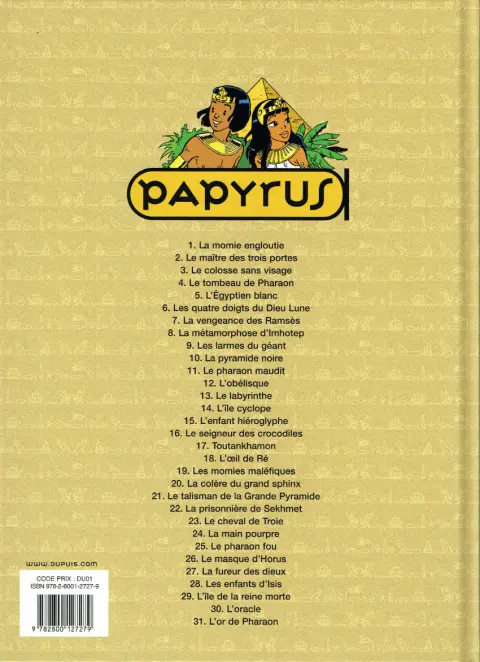 Verso de l'album Papyrus Tome 7 La vengeance des Ramsès
