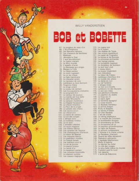 Verso de l'album Bob et Bobette Tome 80 le mont rugissant