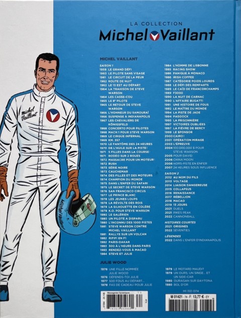Verso de l'album Michel Vaillant La Collection 74 L'épreuve