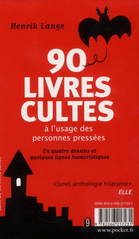 Verso de l'album 90 films cultes à l'usage des personnes pressées, Suivi de 90 livres cultes