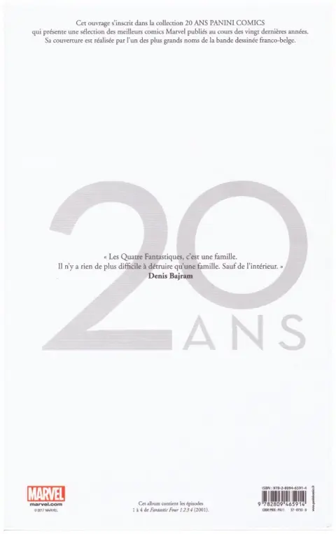 Verso de l'album Fantastic Four 1 2 3 4