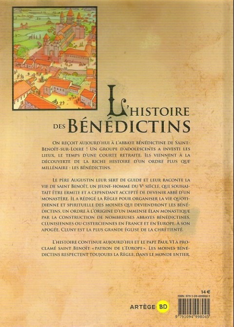 Verso de l'album L'Histoire des bénédictins