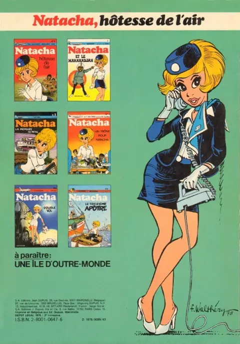 Verso de l'album Natacha Tome 7 L'hôtesse et Monna Lisa
