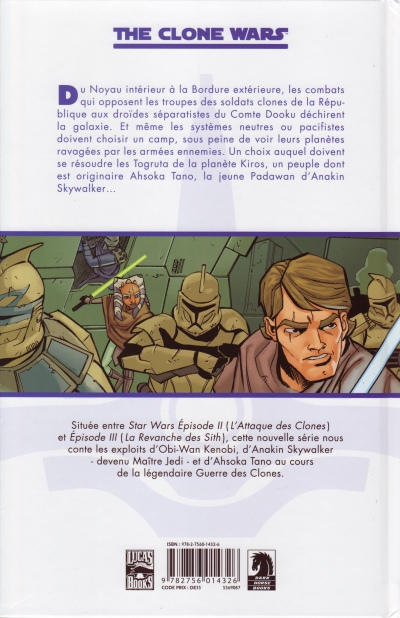 Verso de l'album Star Wars - The Clone Wars Mission 1 Esclaves de la République