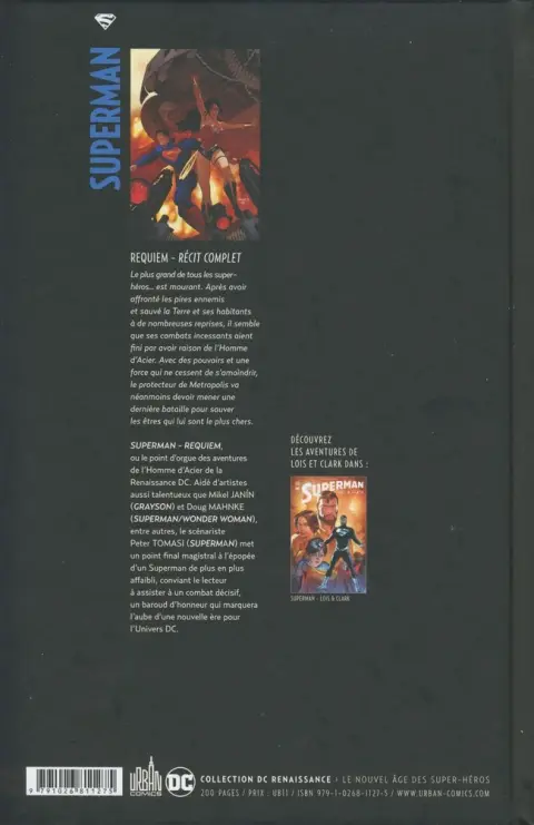 Verso de l'album Superman - Requiem