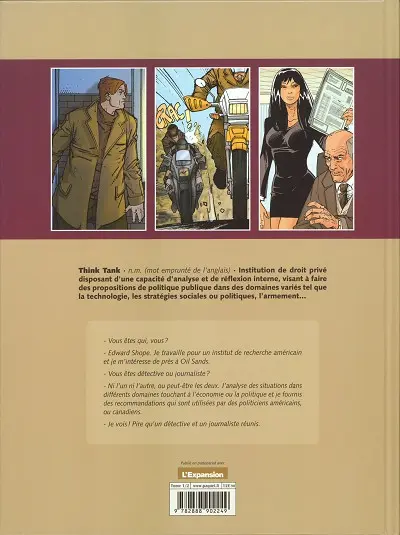 Verso de l'album Think Tank Tome 1 Oil Sands
