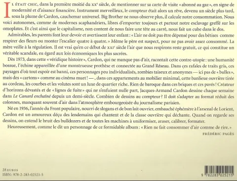 Verso de l'album La Véridique histoire des compteurs à air