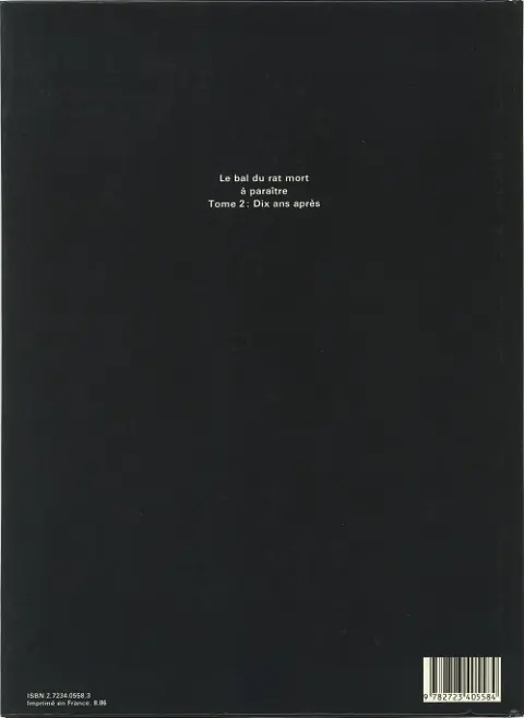 Verso de l'album Le Bal du rat mort
