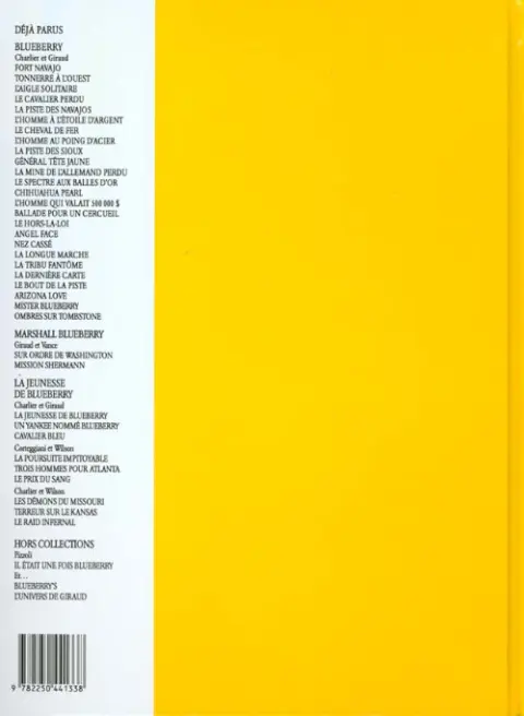Verso de l'album La Jeunesse de Blueberry Tome 2 Un yankee nommé Blueberry