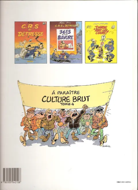 Verso de l'album CRS = Détresse Tome 2 3615 code Bavure