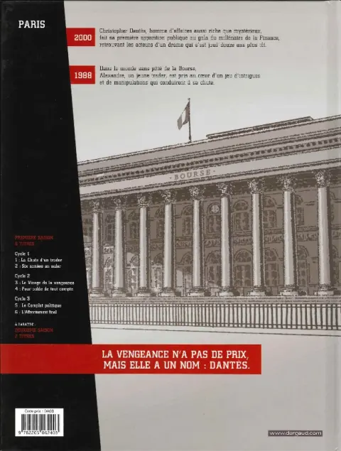 Verso de l'album Dantès Tome 3 Le Visage de la vengeance