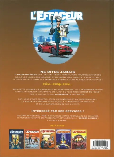 Verso de l'album L'effaceur Tome 3 À trop monter on se fait descendre !