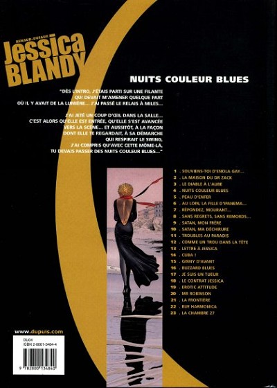 Verso de l'album Jessica Blandy Tome 4 Nuits couleur blues