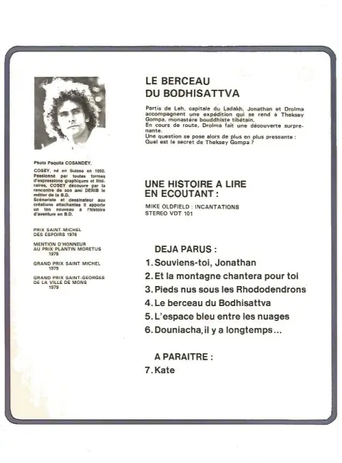 Verso de l'album Jonathan Tome 4 Le berceau du Bodhisattva