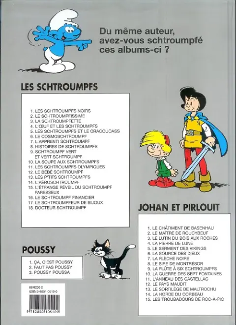 Verso de l'album Les Schtroumpfs Tome 10 La soupe aux Schtroumpfs