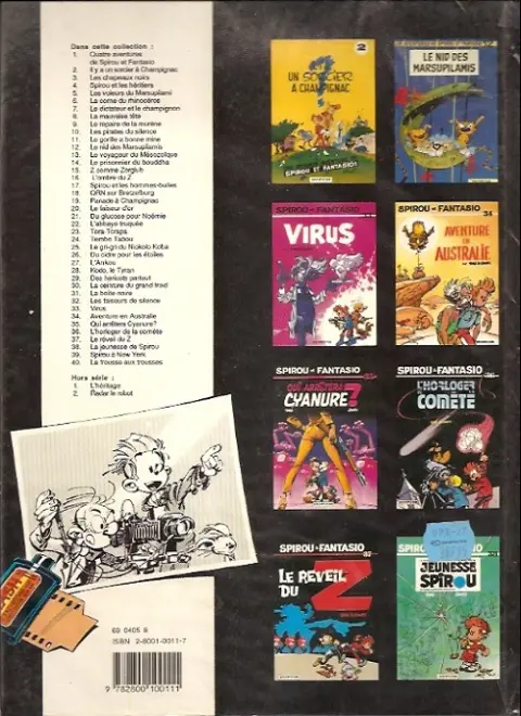 Verso de l'album Spirou et Fantasio Tome 9 Le repaire de la murène