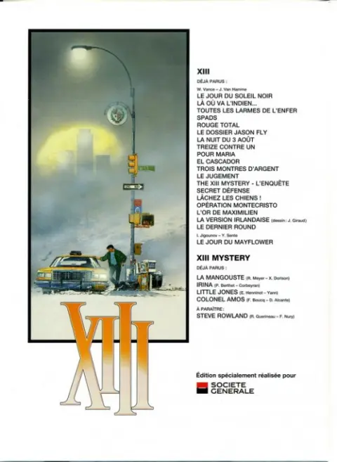 Verso de l'album XIII Tome 1 Le jour du soleil noir