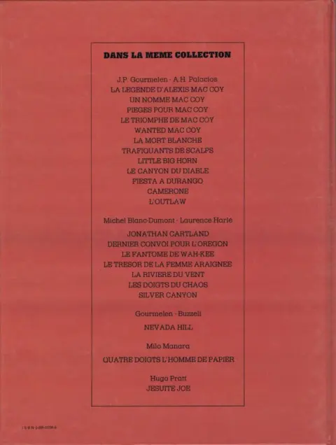 Verso de l'album Mac Coy Tome 12 L'outlaw