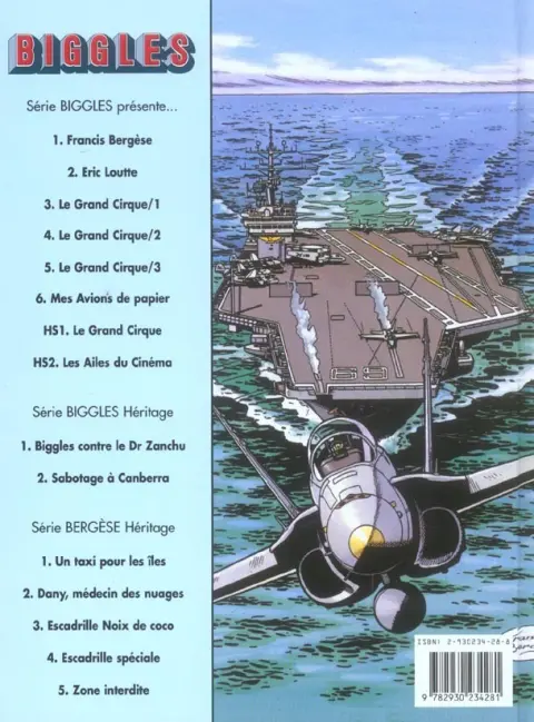 Verso de l'album Biggles présente... Tome 6 Mes avions de papier