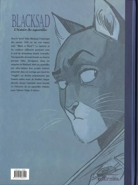 Verso de l'album Blacksad L'histoire des aquarelles Tome 2